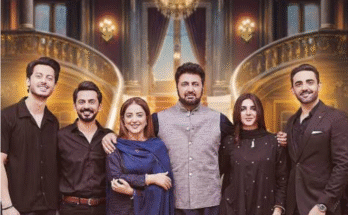 Adeel and Zara confronting Rehan during an intense scene in Ladle drama